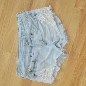 American Eagle Lace Side Detail Jean Shorts